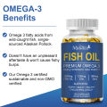 Fish Oil 3600 mg Soft-Gels omega 3 supplement with EPA & DHA for Brain Heart Joints Skin and Immune Support 120pcs Minyak Ikan 3600 Mg Suplemen Omega 3 Gel Lembut dengan EPA & DHA untuk Sendi Jantung Otak Kulit dan Dukungan Kekebalan Tubuh. 