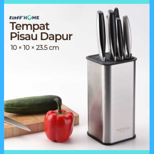 COD TaffHOME Tempat Pisau Dapur Stand Tool Knife Holder  DJ 012 / alat tempat pisau dan gunting di dapur tempel di dinding kitchen set motif kayu jati meco talenan / tempat pisau anti debu gantung unik besi blender miyako chopper serbaguna terbaik murah