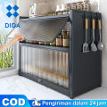 Lemari Dapur Minimalis Lemari Piring Dapur  Rak Oven Rak Microwave Rak Bumbu Dapur Stainless. 