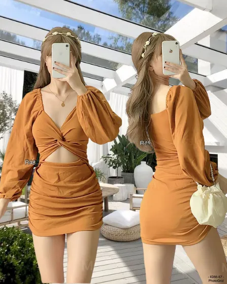 New Long sleeves Sexy Dress for owmens puff sleeve dress party