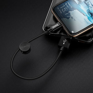 Hoco X35 สายชาร์จ แบบถัก 3A MAX สั้น 25 เซนติเมตร พกพาง่าย พร้อมที่ล็อตสาย สำหรับ สำหรับ iOS / Micro USB / TYPE-C Easy to carry Premium USB charging data cable