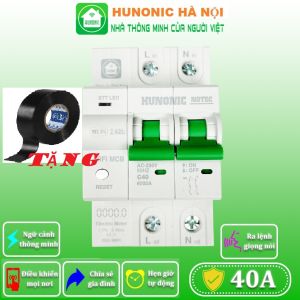Aptomat Hunonic Notec 40A Aptomat Theo Dõi Tiền Điện Hàng Tháng Điều Khiển Từ Xa Qua Điện Thoại
