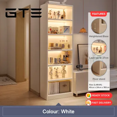 GTE 180cm 6 Tier Wood Corner Bookshelf Full Floor Standing TV Cabinet Side Display Storage Rack - Fulfilled by GTE SHOP