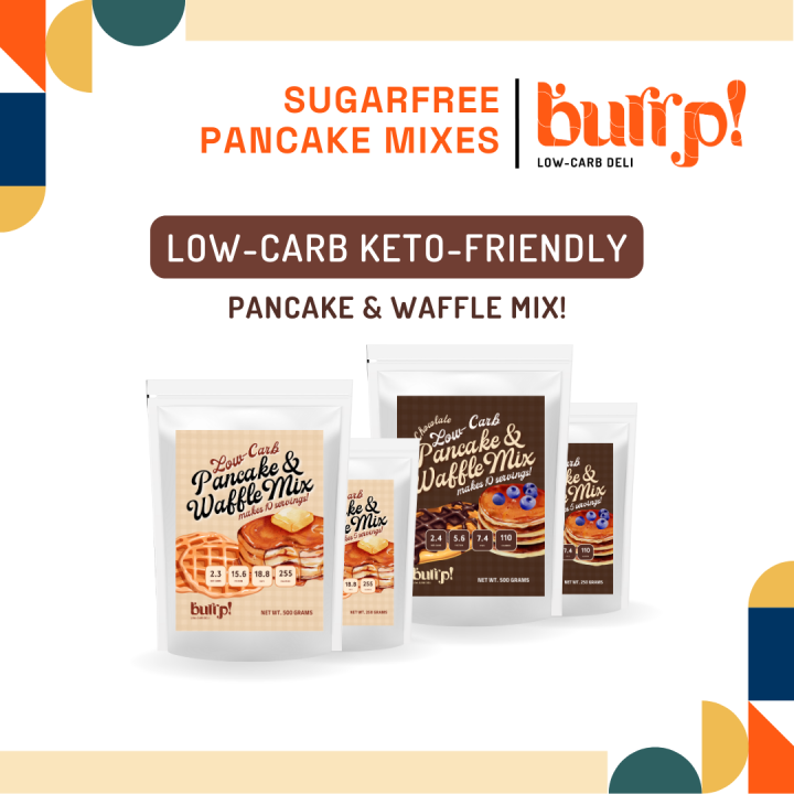 Burrp Low Carb Keto Pancake Mix 250g 500g Plain Chocolate Sugar Free