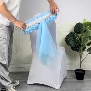 Organza Băng chéo trang trí ghế cho đám cưới kỷ niệm ngày sinh nhật và giáng sinh tổ chức sự kiện lưng ghế tựa trang trí Băng chéo trang trí ghế ES 1PC