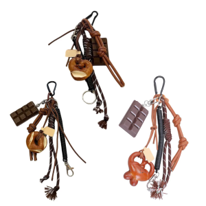 Sturdy Pretzel Shaped Keychain Hanging Fashion Accessory Adds Fun to Your Keychains Decoration Easy to Install Stylish Outfits