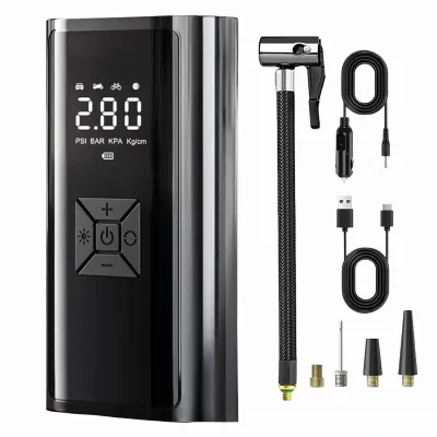 Pompa Ban Motor Dan Mobil Electric Air Pump Mini Pompa Tire Inflator Portable 6000mAh 150PSI kompresor Digital