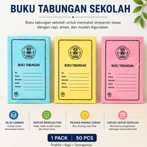 1 Pak Buku Tabungan Siswa Murah / Buku Tabungan Sekolah Isi 50 Pcs