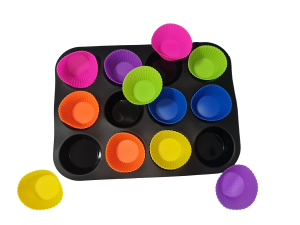 12pcs Silicone Cupcake Liners Baking Cups Cup mold for Muffins Molds 6 Colors mini Cake Paper Egg Tart Xmas Birthday Mother Fathers Day Budget Gift etc ...