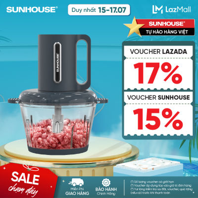 [ƯU ĐÃI 2 TẦNG VOUCHER] Máy xay thịt SUNHOUSE SHD5403 công suất 300W dung tích 1.8L - 03 chế độ xay nhuyễn tiện lợi - Cối thủy tinh, an toàn cho sức khỏe