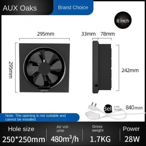 Toilet Ventilation Fan Window Fan Toilet Ventilation Fan Ventilation Fan Exhaust Fan Ventilation Household Shutter Type Black Exhaust Fan Kitchen Mute 排风扇