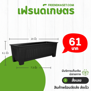 กระถาง กระถางต้นไม้ กระถางรางยาว ขนาด 20 21 นิ้ว รวมสี สีดำ สีขาว อิฐ เขียว ฟ้า Bundle 5 ใบ ชิ้น อัน