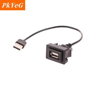 [COD] PkYeG TOOL ช่องเสียบอะแดปเตอร์ต่อสายเคเบิลแผง USB สำหรับแดชบอร์ดรถสำหรับ vigo RAV4 Toyota Vios Levin