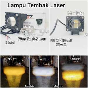Lampu Tembak LED Laser CR7 jauh dekat Kuning Putih 3 mode 30watt waterproof