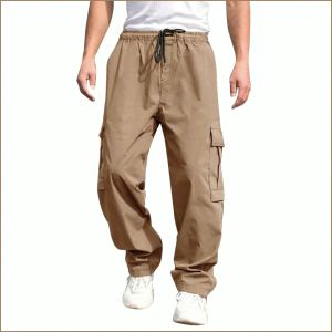 Casual Pants Freedom Breathable Sweatpants Pocket Solid Color Practicality Lanyard Comfort Wearable