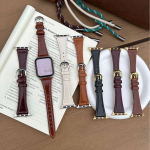 Leather Strap For Apple Watch Ultra 3 2 Band 49mm 44mm 40mm 46mm 42mm Slim Wristband Bracelet iWatch Series 11 10 9 8 7 6 5 4 SE 3