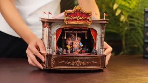 [Ready Stock} Cutebee 3D DIY Wooden Puzzle Music Box Animal CarnivalTTCB501 413PCS