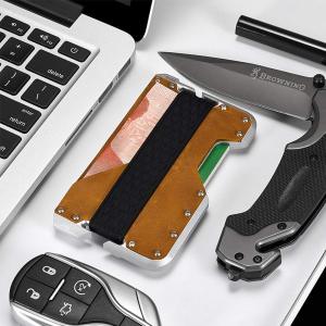 NEW US Rfid Card Holder Men Wallets Genuine Leather Microfiber Wallet Money Bag Male Slim Thin Purse Magsafe Metal Smart Walet ID Credit Cards Holders