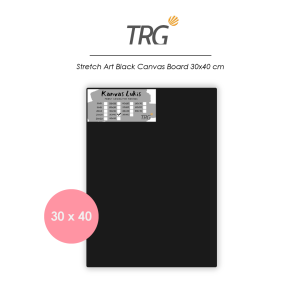 TRG Stretched Art Black Canvas Board 30x40 cm Watercolor Artist Acrylic Paint - Kanvas Hitam Media Lukis Cat Air Akrilik Minyak Poster Siap Melukis Ukuran 30 x 40 TRG