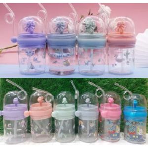 Botol Minum Lumba-Lumba + Box air mancur anak lucu Motif Animal Childrens Unik  Pot 260ml