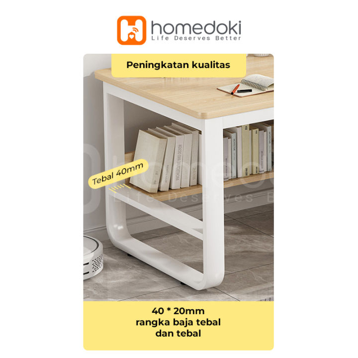Homedoki%20Meja%20Kantor%20/%20Meja%20Komputer%20/%20Meja%20Kerja%20Minimalis%20/%20120cm%20Meja%20Belajar%20/%20Meja%20Kantor%20Dengan%20Laci%20-%20Image%204