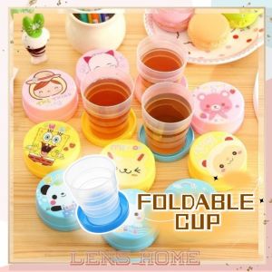 Cartoon Folding Cup Travel Collapsible Reusable Water Bottle Plastic Drinking Cup Portable Outdoor Picnic Children