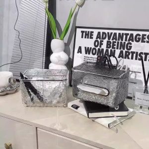 PTPT  Transparent Tissue Box Multi-purpose Creative Paper Box  Decoration Exquisite Napkin Storage Box Paper Drawer