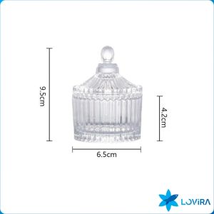 Crystal Glass Candy Jar With Lid Jewelry Storage Jar Multi-Functional Transparent Storage Jar 1Pc