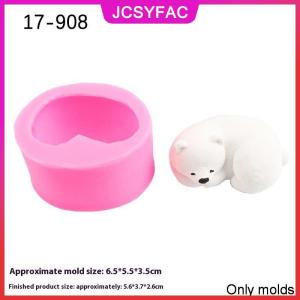 JCSYFAC 1 Piece gấu Silicone nến khuôn mini 3D Gấu bắc cực nến khuôn bánh trang trí DIY handmade fondant đất sét sô cô la khuôn