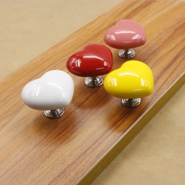 KJ57K Love Heart Shaped Heart Shaped Door Handles Colorful with Screws ...