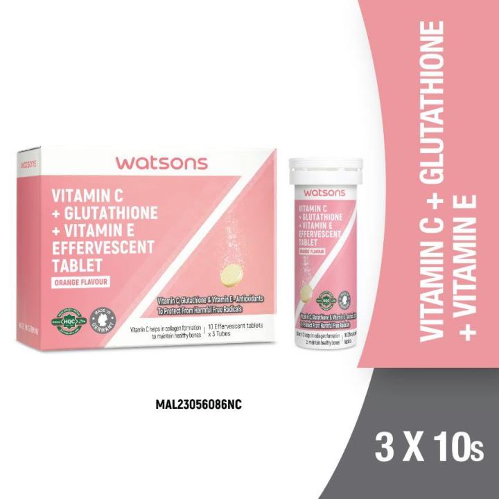WATSONS Vitamin C + Vitamin E + Glutathione Effervescent Tablets 30s | Lazada WATSONS Vitamin C + Vitamin E + Glutathione Effervescent Tablets 30s | Lazada