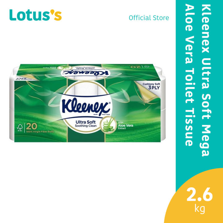 Kleenex Ultra Soft Mega Aloe Vera Toilet Tissue (20 Rolls x 190's) | Lazada