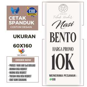 Cetak Spanduk Banner BIG PROMO NASI BENTO Costom Desain