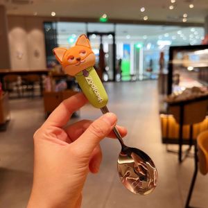 Zootopia Judy Nick304 Stainless Steel Spoon Fork Set Household Alloy Chopsticks Spoon Set Cute
