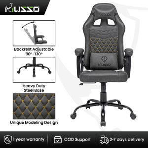 MUSSO Retro Royal Series 109FG Gaming Chair Adjustable PU Leather Steel Feet Office Chair without Footrest