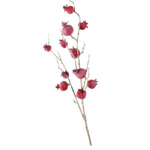 MMLUCK Faux Artificial Pomegranate Branches Bonsai Fake Flowers Plastic Simulation Pomegranate Fruit Flower Arrangement Handmade Fake Plants Home Room Decor