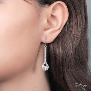 Romantic Paris Earrings Embellished with Crystals Rhodium Plated