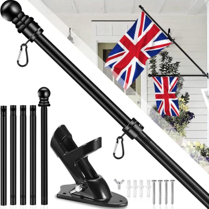 TRAGED 6ft Portable Flagpole Base Adjustable Wall Bracket Base Flag