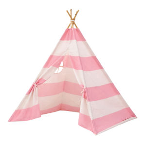 ANJOU  Kids Tent Playhouse with Large Space Cotton Canvas Easy to Assemble Foldable Teepee
