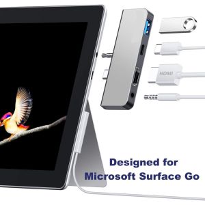 Hexna Surface Go USB C Hub 4-in-1 Surface Go Dock with USB C to 4K HDMI Adapter PD Charging USB 3.0 3.5mm Audio Jack for MS Surface Go and Surface Go 2 Accessories MS Surface Go Docking Station