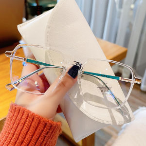 [-600 To 0 ]Anti-Blue Light Myopia Eyeglasses With Grade Women Students Fashion Nearsighted Glasses Square Frame Glasses