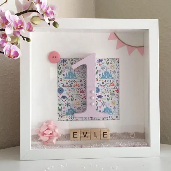 First birthday hot sale box frame