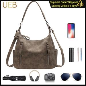 【UEB】PU Leather Casual Sling Bag Large Capacity Leisure Crossbody Bag Versatile Handbag Travel Work Dating Shoulder Bag