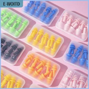 【E-WOITD】 Swimming Waterproof Insulation Comfort Ear Plugs Noise Cancelling For Sleep 5 Pairs Colorful Soft Silicone Earplugs