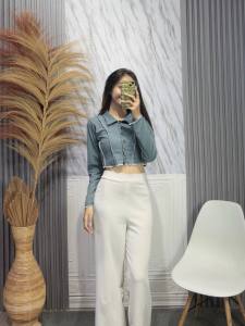 BRIEE FASHION - COLLAR NECK LONG / VNCEK TOP KOREAN STYLE -PN