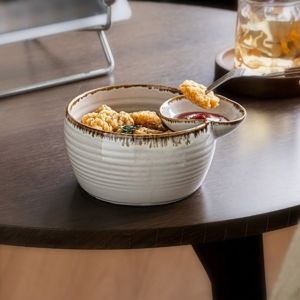PENTU Vintage Single Ear Dipping Bowl Japanese Style Ceramic Divided Snack Bowl Cooking Plate Creative Dumpling Plate Home Dining
