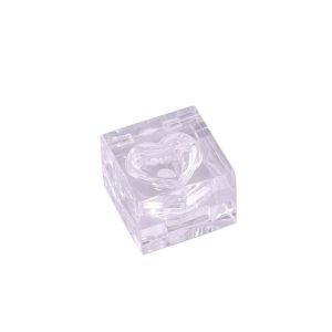 EXCES Transparent 5pcs Heart shape Makeup Jar Pot Eye shadow Square Refillable Bottles Lip Rouge Case Mini Cosmetic Container Empty Lipstick Box Lip Balm Box