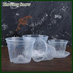 Blowing 1Pc Flowerpot Garden Planter Drainage Pots with Holes Transparent Orchid Baskets Plastic Breathable Flower Pots Accessories