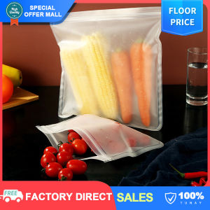 【Japanese Style】Frosting Food Storage Bags with Double Zipper Leakproof Reusable Food Fresh-keeping Bag Kitchen Freezer Snack Organizer Bag