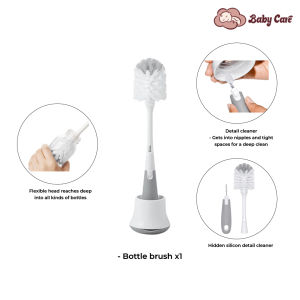 OXO Baby Bottle Brush with Nipple Cleaner and Stand & On-The-Go Drying Rack